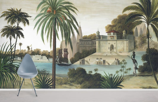 Tropical Historic Landscape Mural Wallpaper