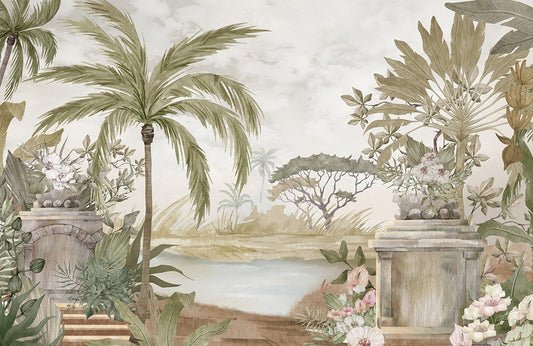 Tropical Botanical Scenic Wall Mural