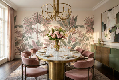 Rose Fan Palms Wallpaper Mural view 3
