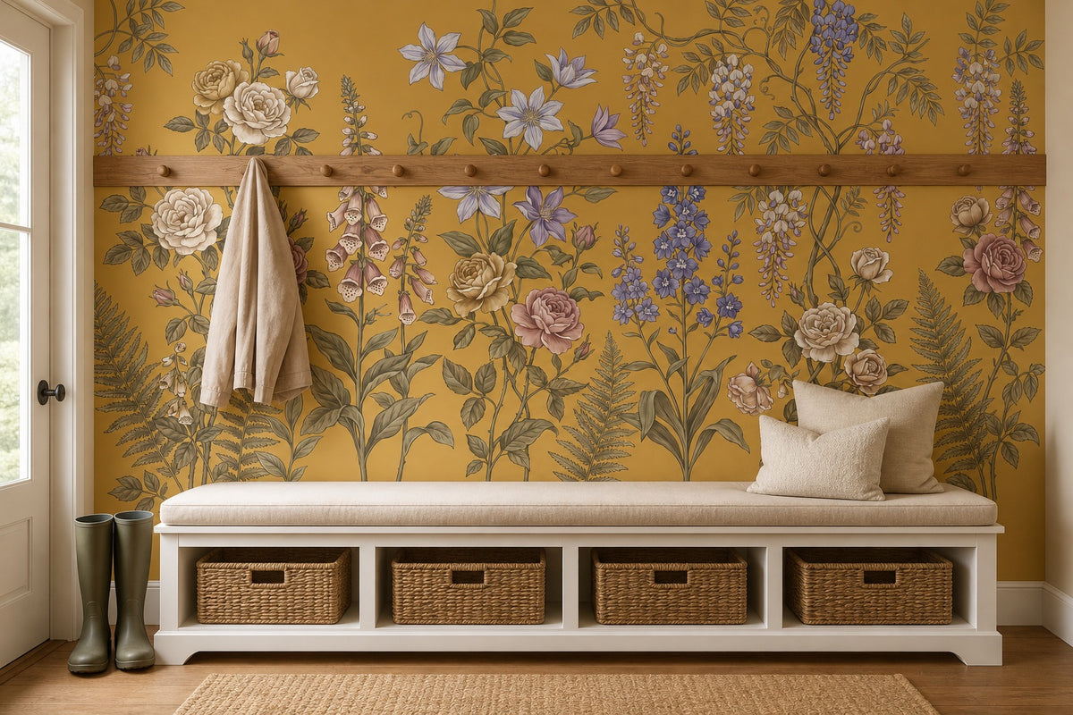 Ochre Cottage Wildflower Wallpaper Mural - 6