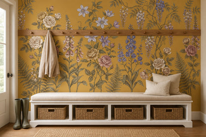 Ochre Cottage Wildflower Wallpaper Mural - 6