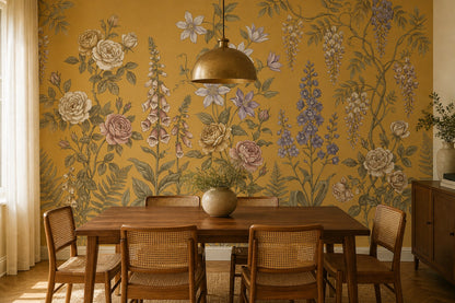 Ochre Cottage Wildflower Wallpaper Mural - 3