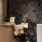 Elegant Black Floral Botanical Mural Wallpaper