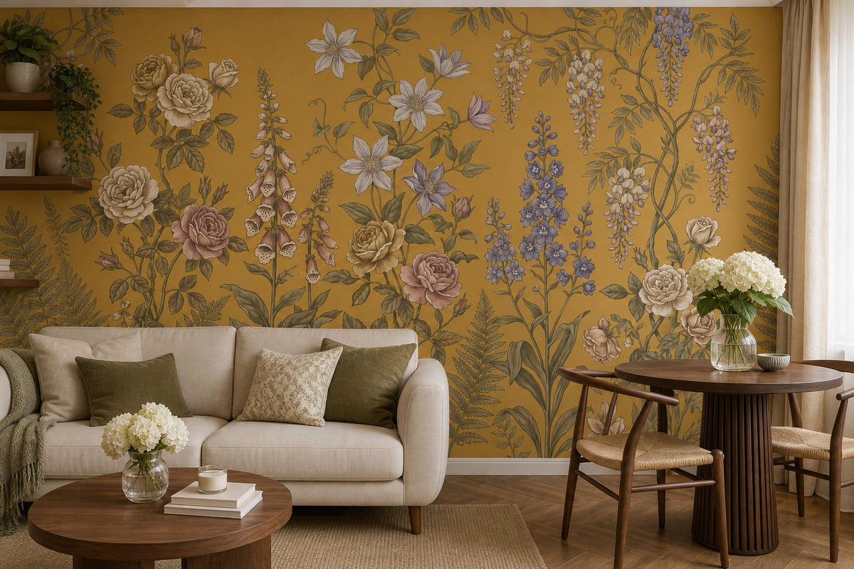 Ochre Cottage Wildflower Wallpaper Mural - 7