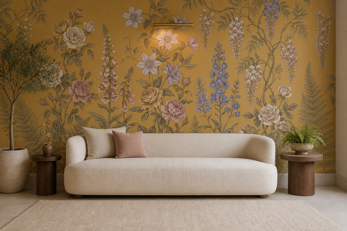 Ochre Cottage Wildflower Wallpaper Mural - 8