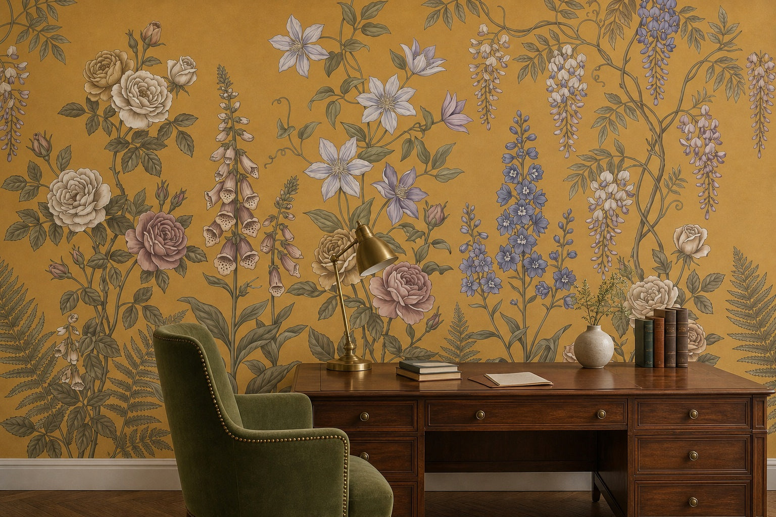 Ochre Cottage Wildflower Wallpaper Mural - 5