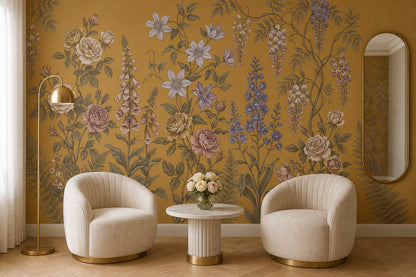 Ochre Cottage Wildflower Wallpaper Mural - 9