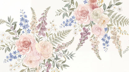 Rose Cottage Garden Border Wallpaper Mural - 6