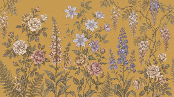 Ochre Cottage Wildflower Wallpaper Mural - 11