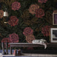 Vintage Floral Blossom Dark Mural Wallpaper