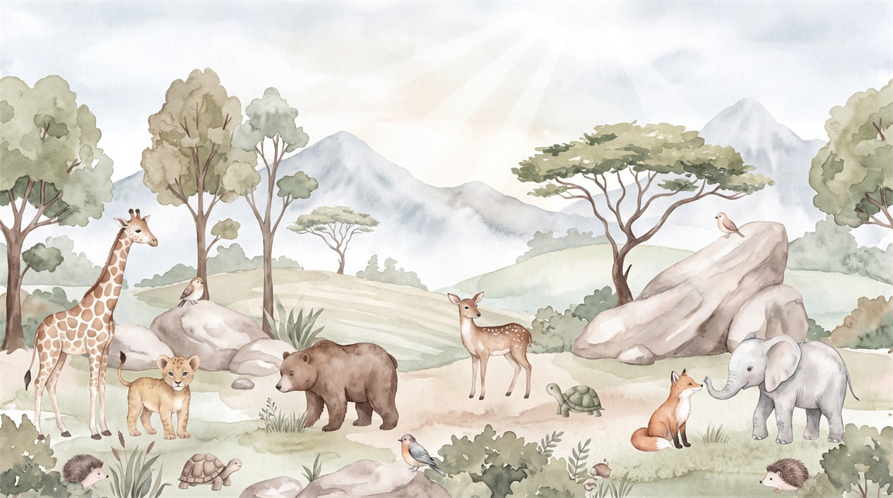 Sage Animals Wallpaper Mural artwork