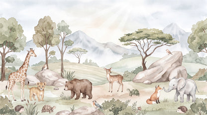 Sage Animals Wallpaper Mural artwork