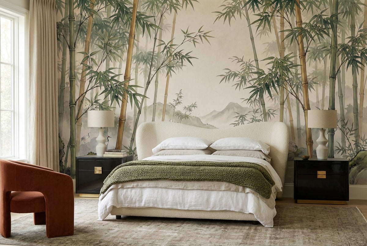Bamboo Forest River Sage Wallpaper Mural - image 4