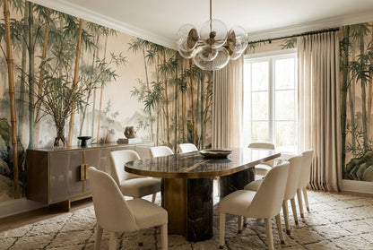 Bamboo Forest River Sage Wallpaper Mural - image 3