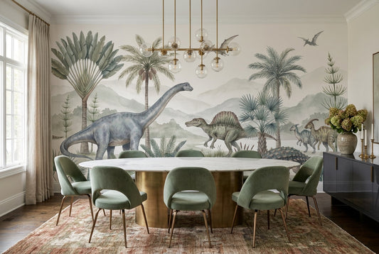 Sage Dinosaur Wallpaper Mural room scene