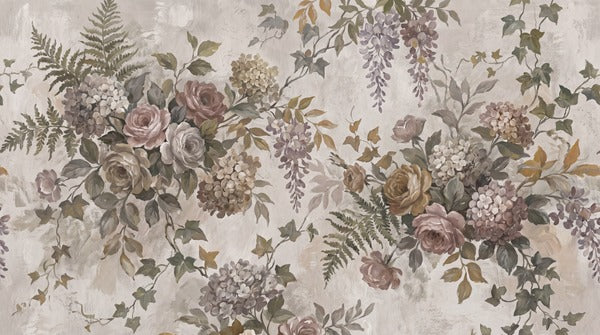 Sage Wildflower English Garden Wallpaper Mural - 7
