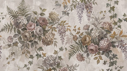 Sage Wildflower English Garden Wallpaper Mural - 7
