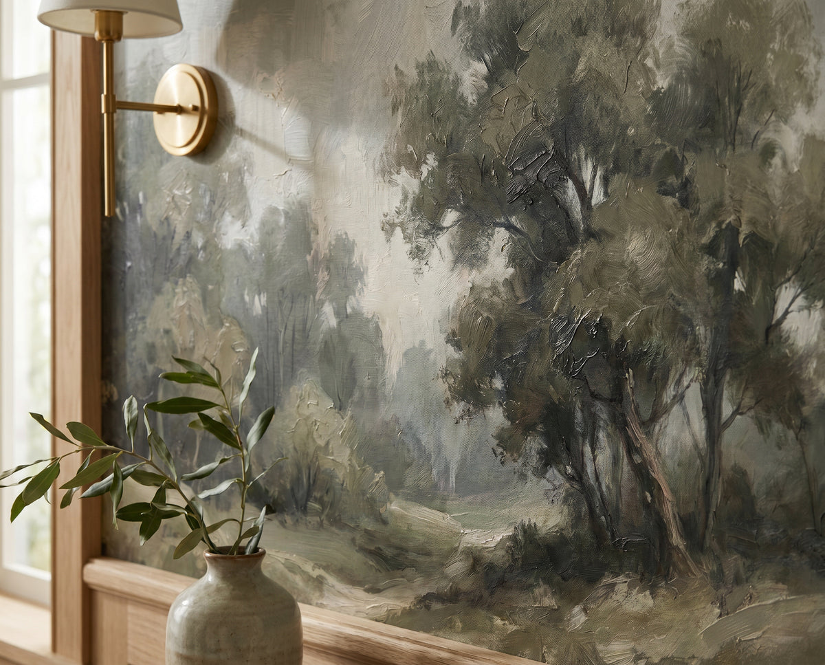 Sage Vintage Forest Wallpaper Mural
