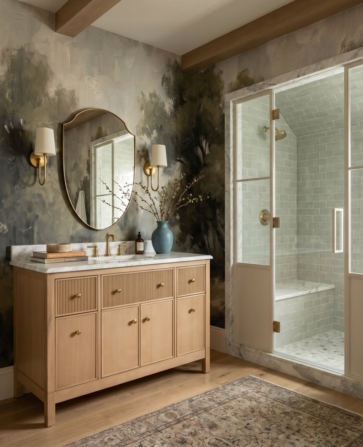 Sage Vintage Forest Wallpaper Mural
