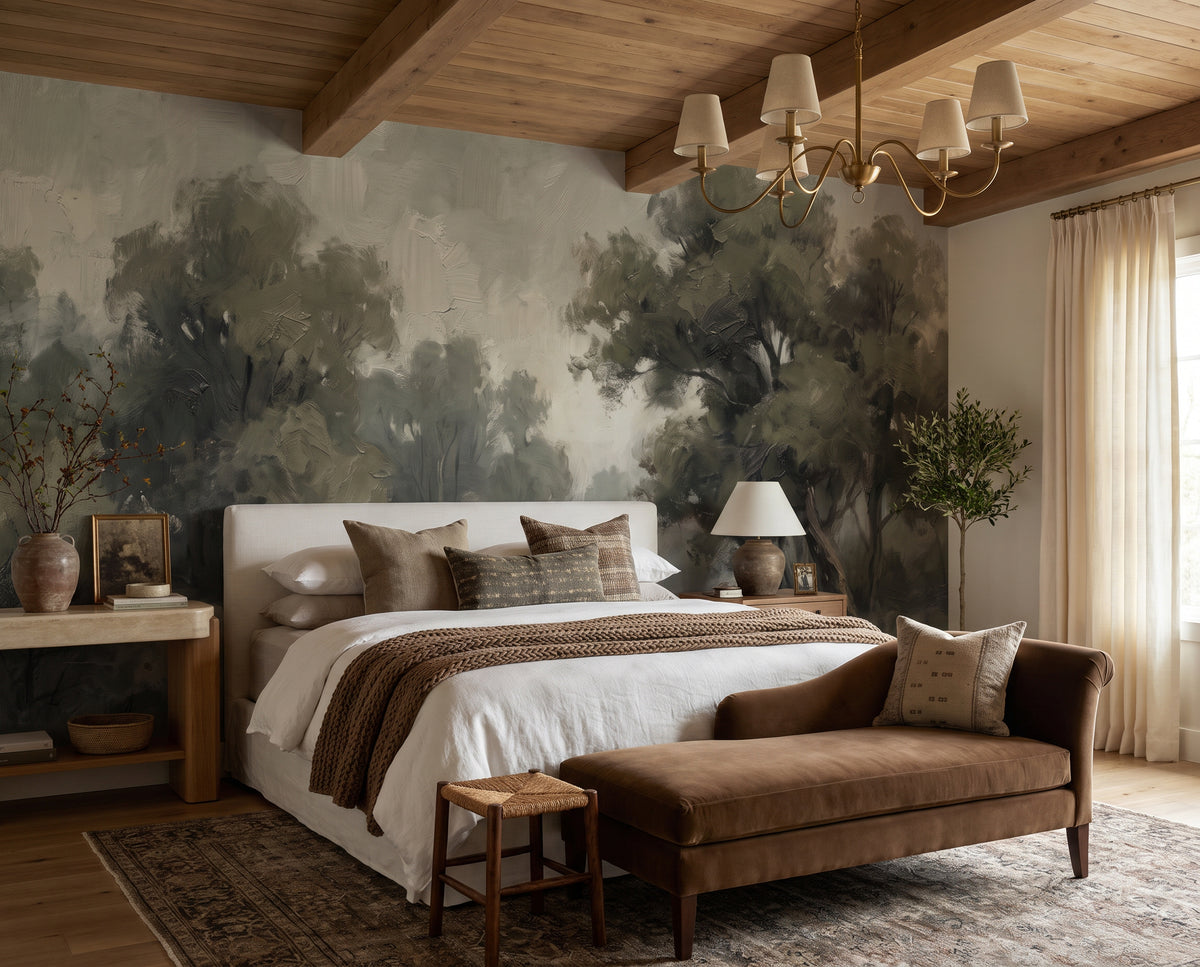 Sage Vintage Forest Wallpaper Mural