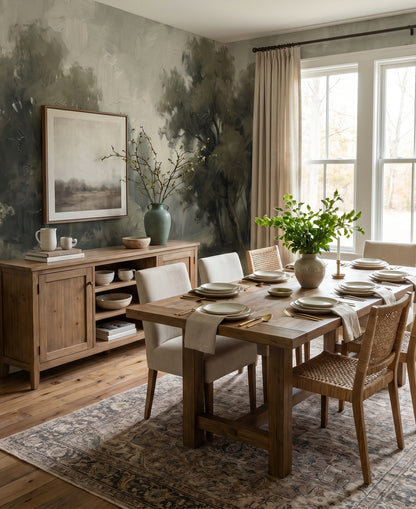 Sage Vintage Forest Wallpaper Mural