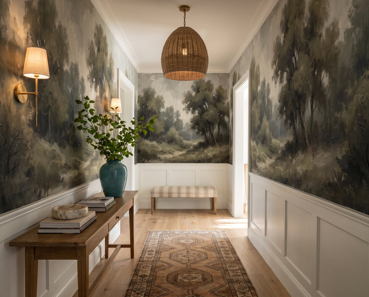 Sage Vintage Forest Wallpaper Mural