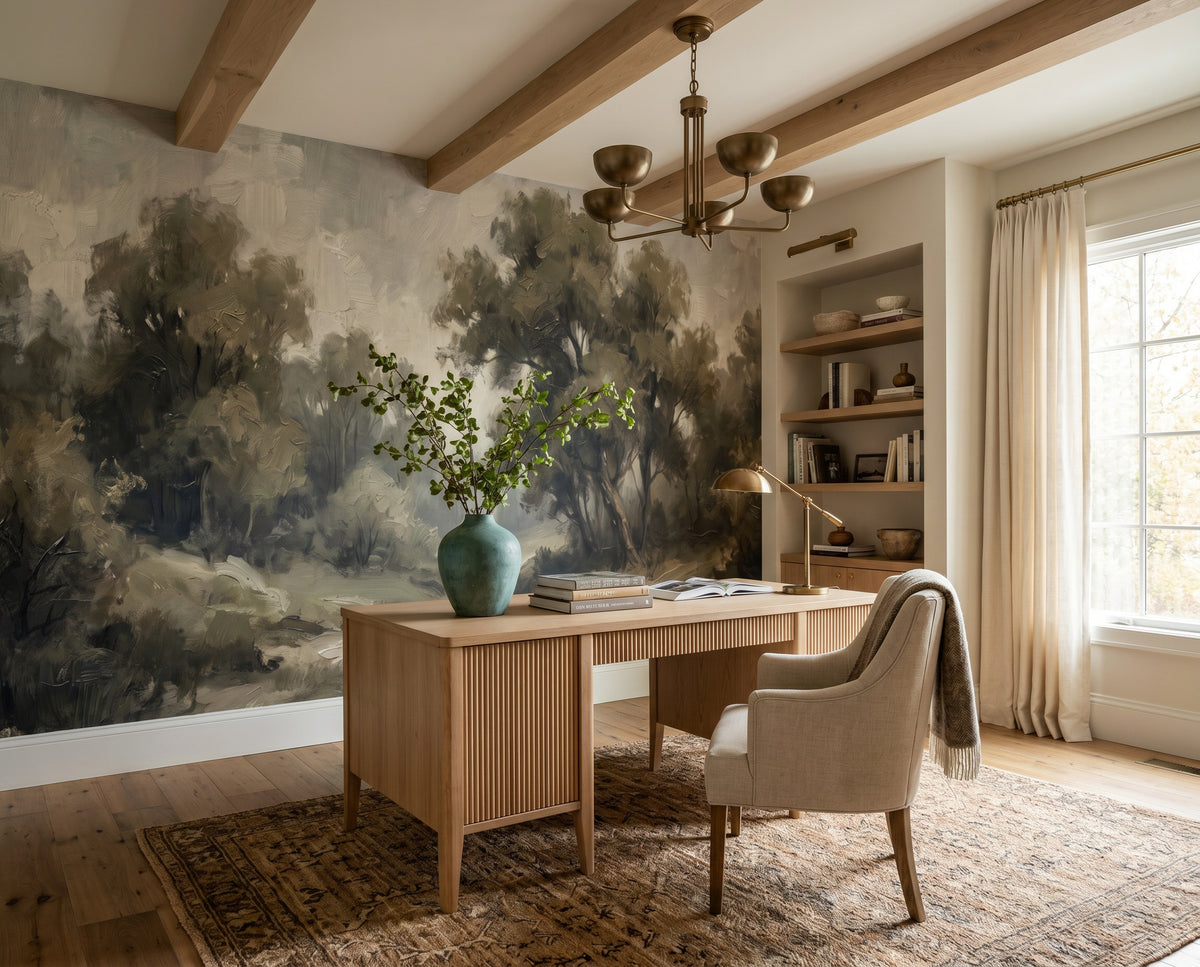 Sage Vintage Forest Wallpaper Mural