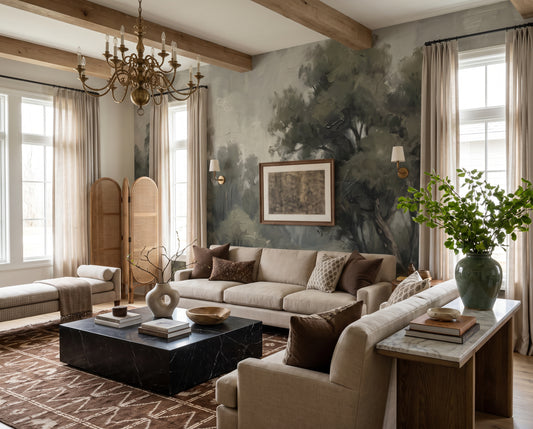 Sage Vintage Forest Wallpaper Mural