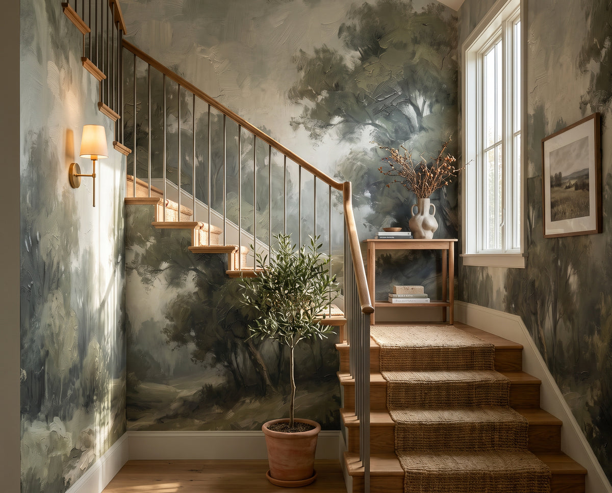 Sage Vintage Forest Wallpaper Mural