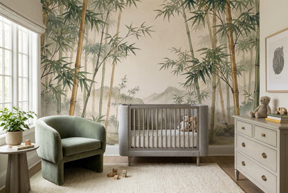 Bamboo Forest River Sage Wallpaper Mural - image 6