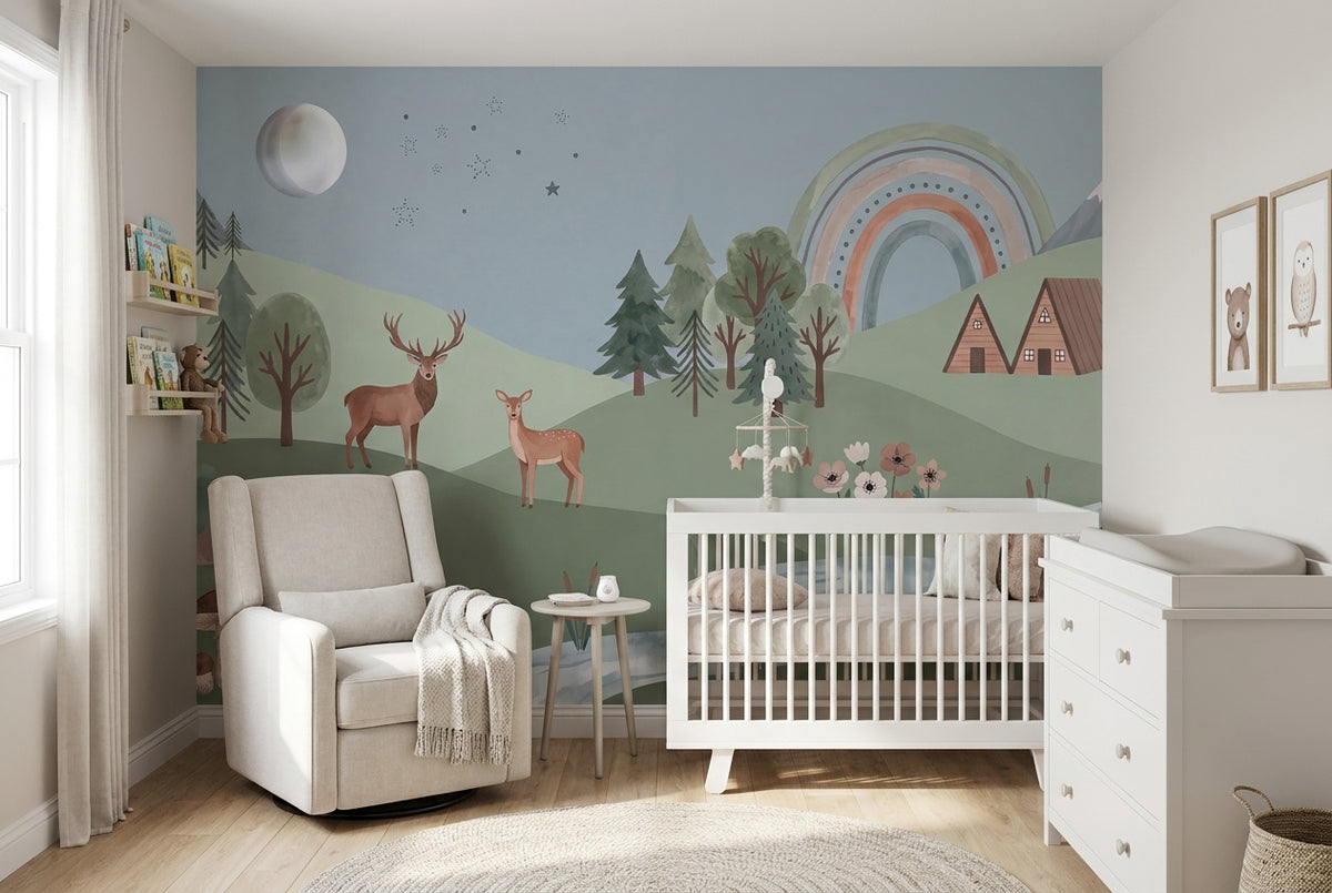 Sage Rainbow Wallpaper Mural view 4