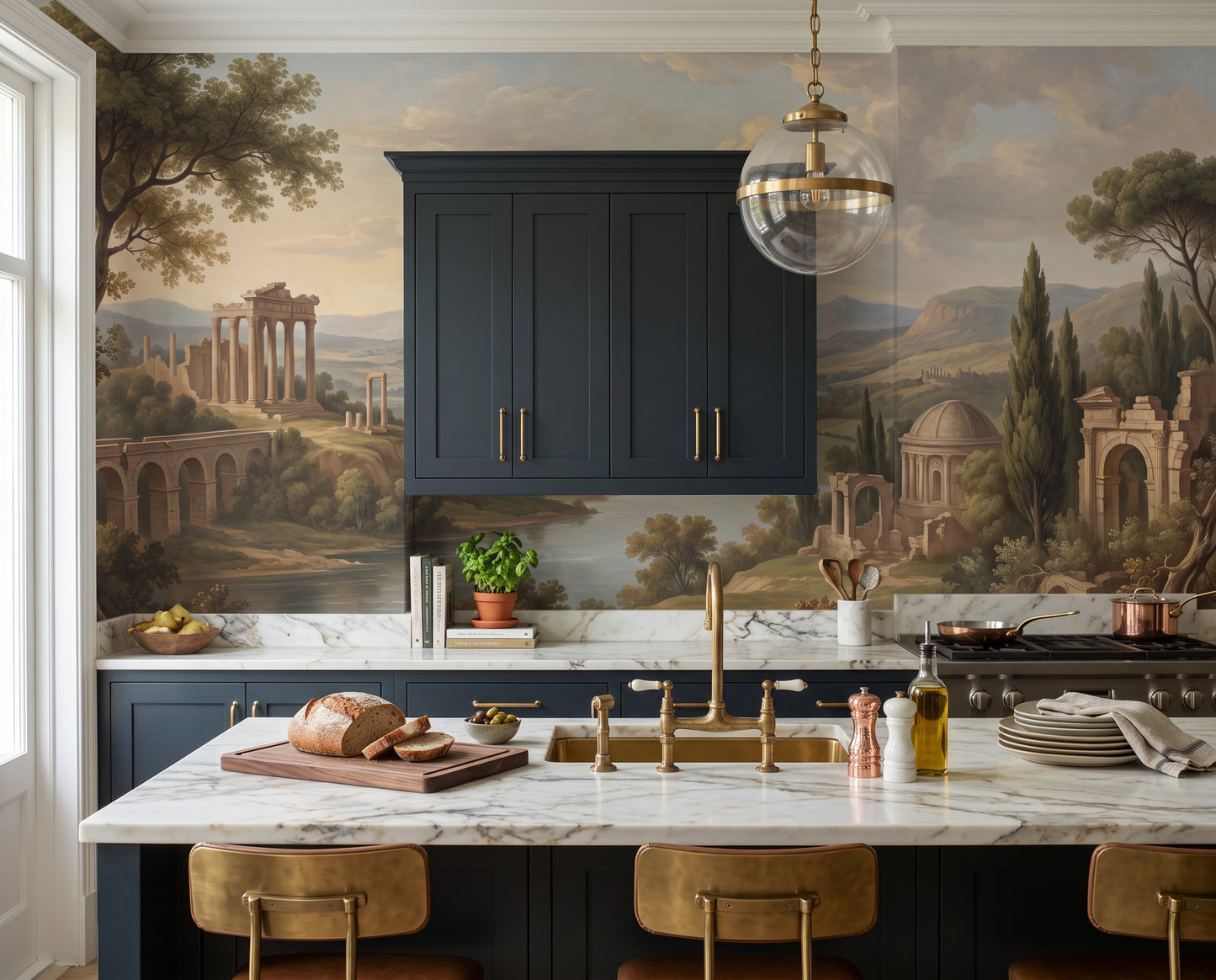 Sage River Ruins Wallpaper Mural