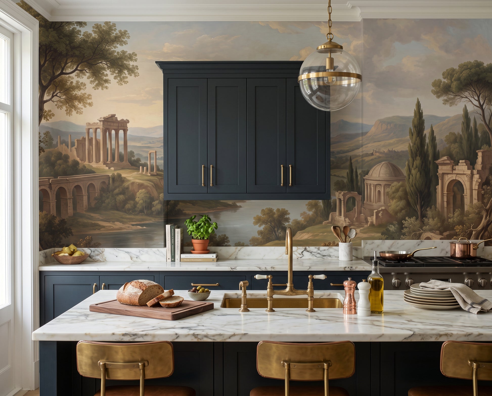 Sage River Ruins Wallpaper Mural
