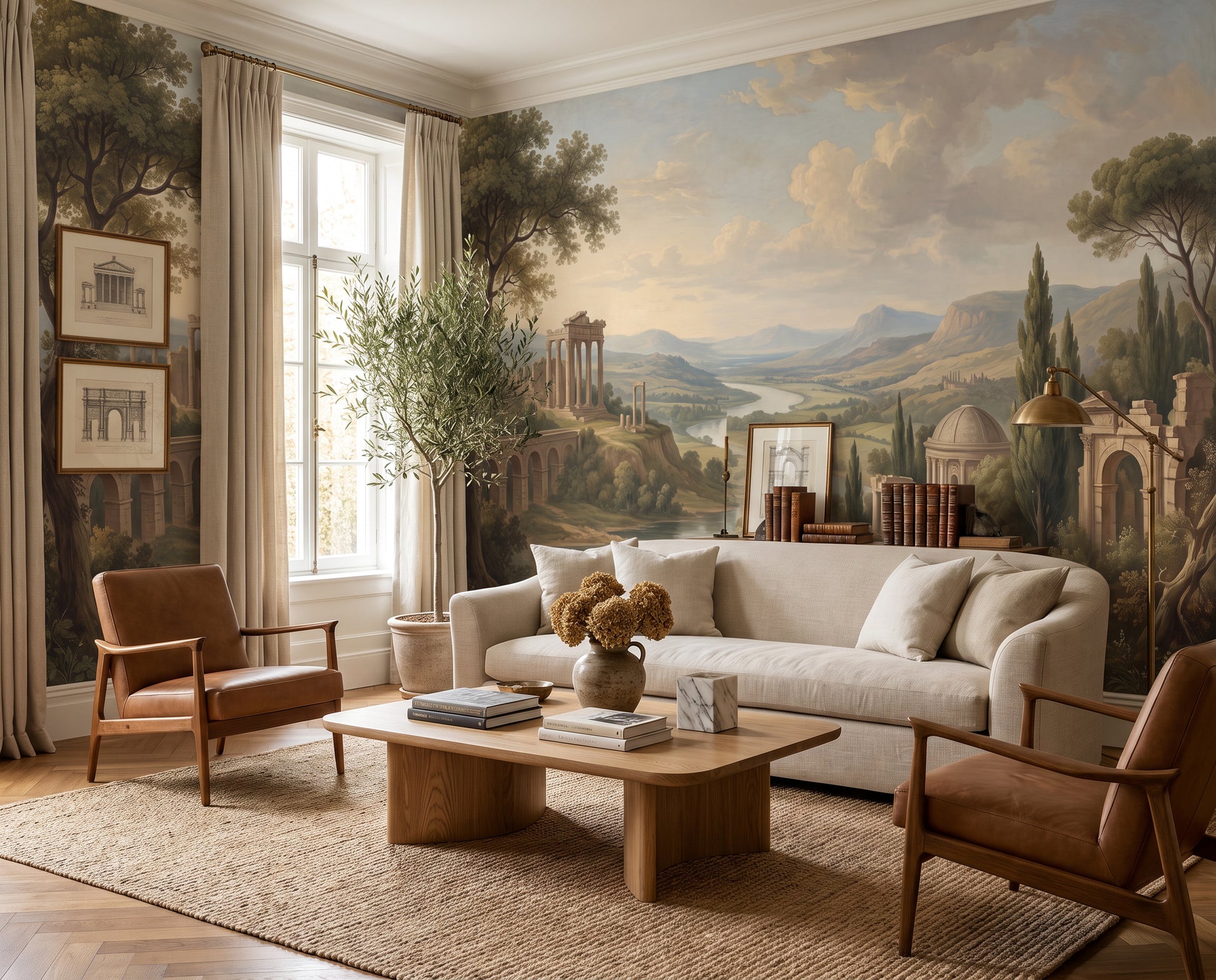 Sage River Ruins Wallpaper Mural