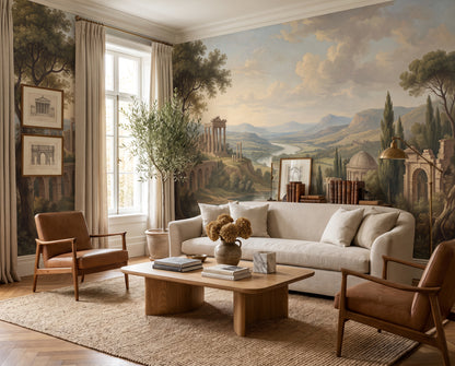 Sage River Ruins Wallpaper Mural
