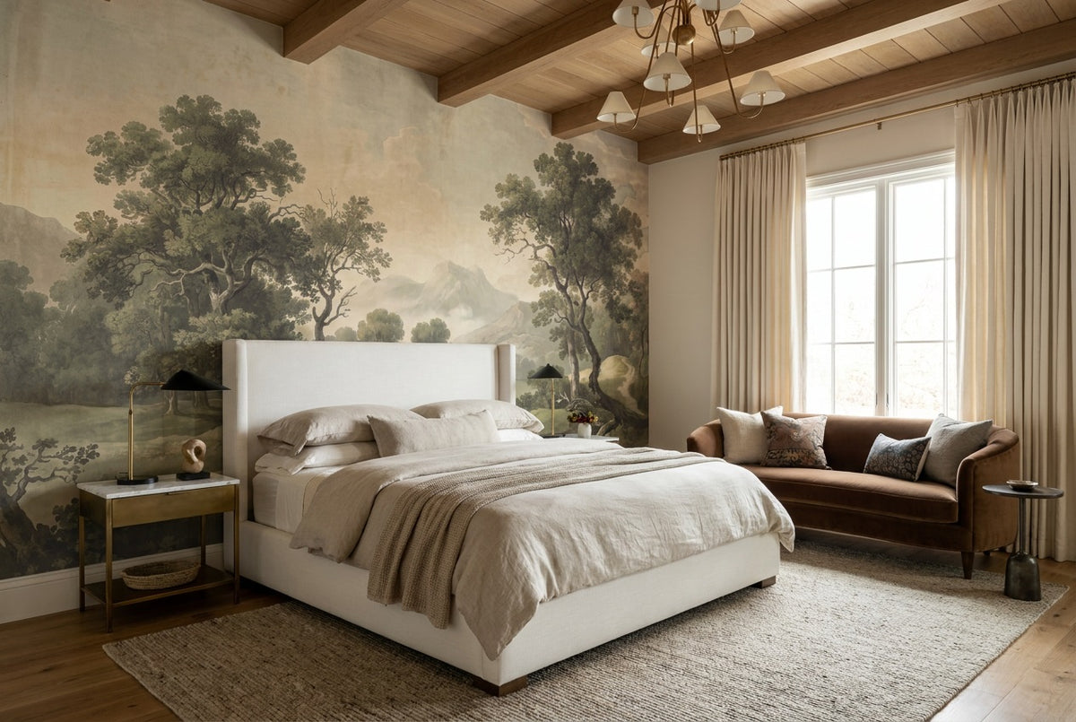 Sage Rolling Hills Forest Wallpaper Mural - 4