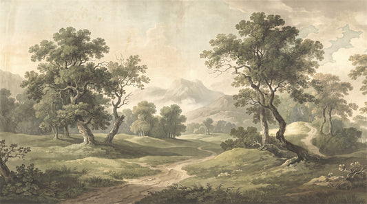 Sage Rolling Hills Forest Wallpaper Mural - 2