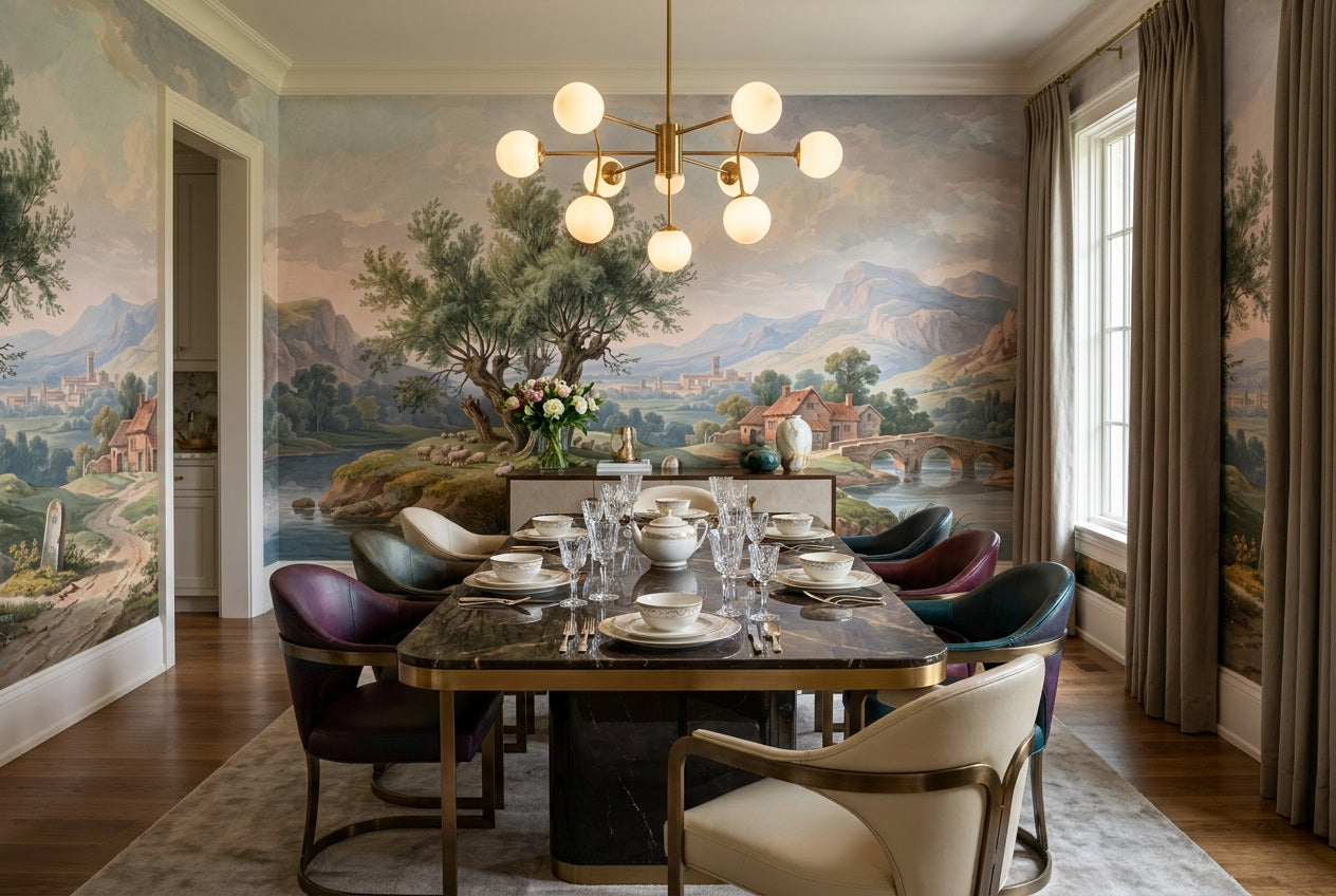 Sage Lakeside Village Wallpaper Mural - 1