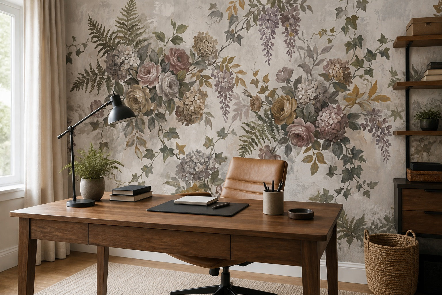 Sage Wildflower English Garden Wallpaper Mural - 6