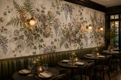 Sage Wildflower English Garden Wallpaper Mural - 11