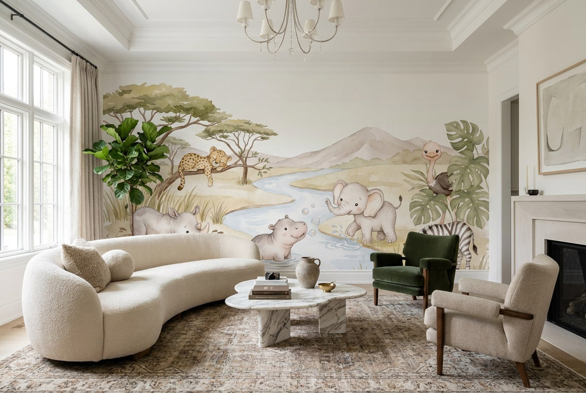Sand Safari Wallpaper Mural room scene