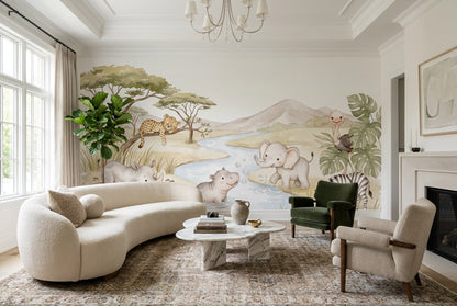 Sand Safari Wallpaper Mural room scene