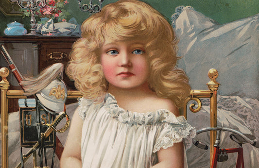 Vintage Victorian Girl Portrait Mural Wallpaper