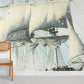 Nautical Ship Voyage Blue Mural Wallpaper