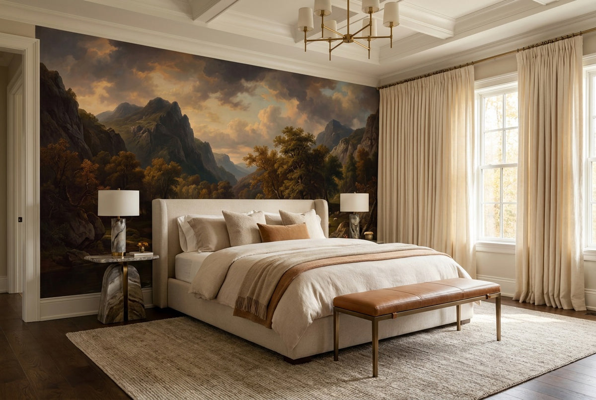Amber Mountain Valley Wallpaper Mural - 3