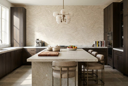 Beige Swirl Wallpaper Mural view 6