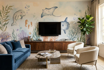 Blue Ocean Animals Wallpaper Mural