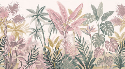 Blush Leaves Wallpaper Mural artwork