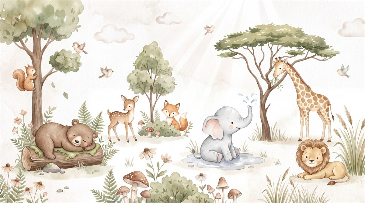 Sage Animals Wallpaper Mural artwork