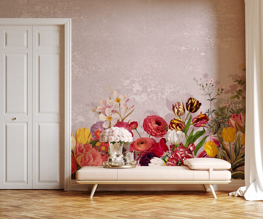 Vintage Floral Bouquet Designer Wallpaper Mural